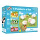 Set 4 puzzle-uri Animale de la ferma, +3 ani, 30 piese, Galt 645327