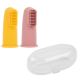 Set 2 degetare din silicon si cutie de protectie, 6 luni+, galben si roz, Nattou 517503