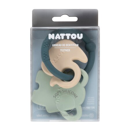 Inel din silicon pentru dentitie Elefant si Rata, Nattou 517528