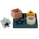 Joc puzzle cu forme geometrice din silicon, +6 luni, Verde, Nattou 517581