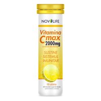 Vitamina C efervescenta cu extract de macese Max, 2000 mg, 15 tablete, Novolife
