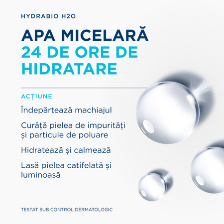 Apa micelara hidratanta dermatologica pentru fata si ochi Hydrabio H2O, 500 ml, Bioderma 822598