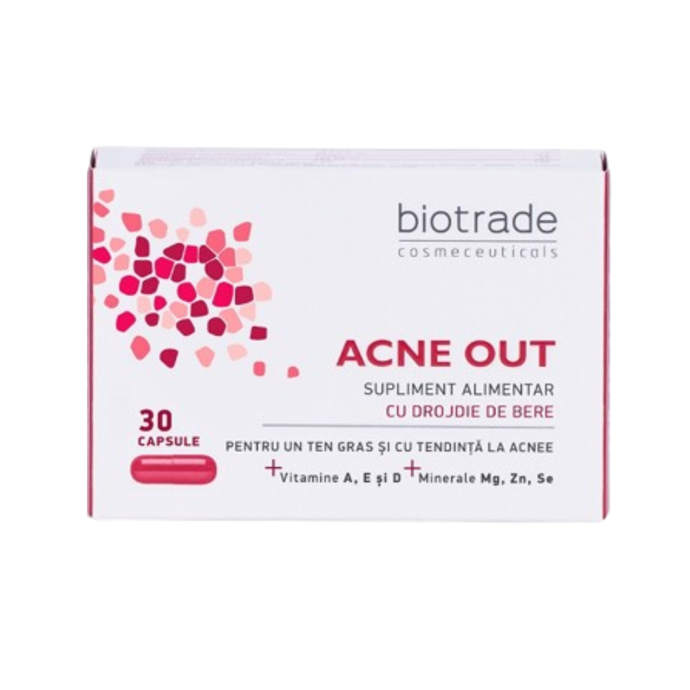 Supliment alimentar pentru ten gras si cu tendinta la acnee Acne Out, 30 capsule, Biotrade