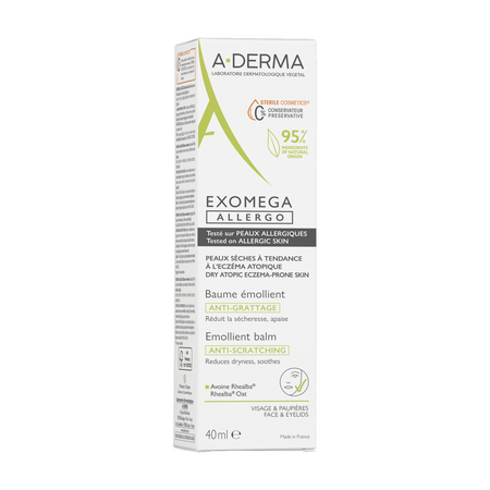 Balsam emolient piele uscata-iritata sistem DEFI Exomega Allergo, 40 ml, A-derma 646584