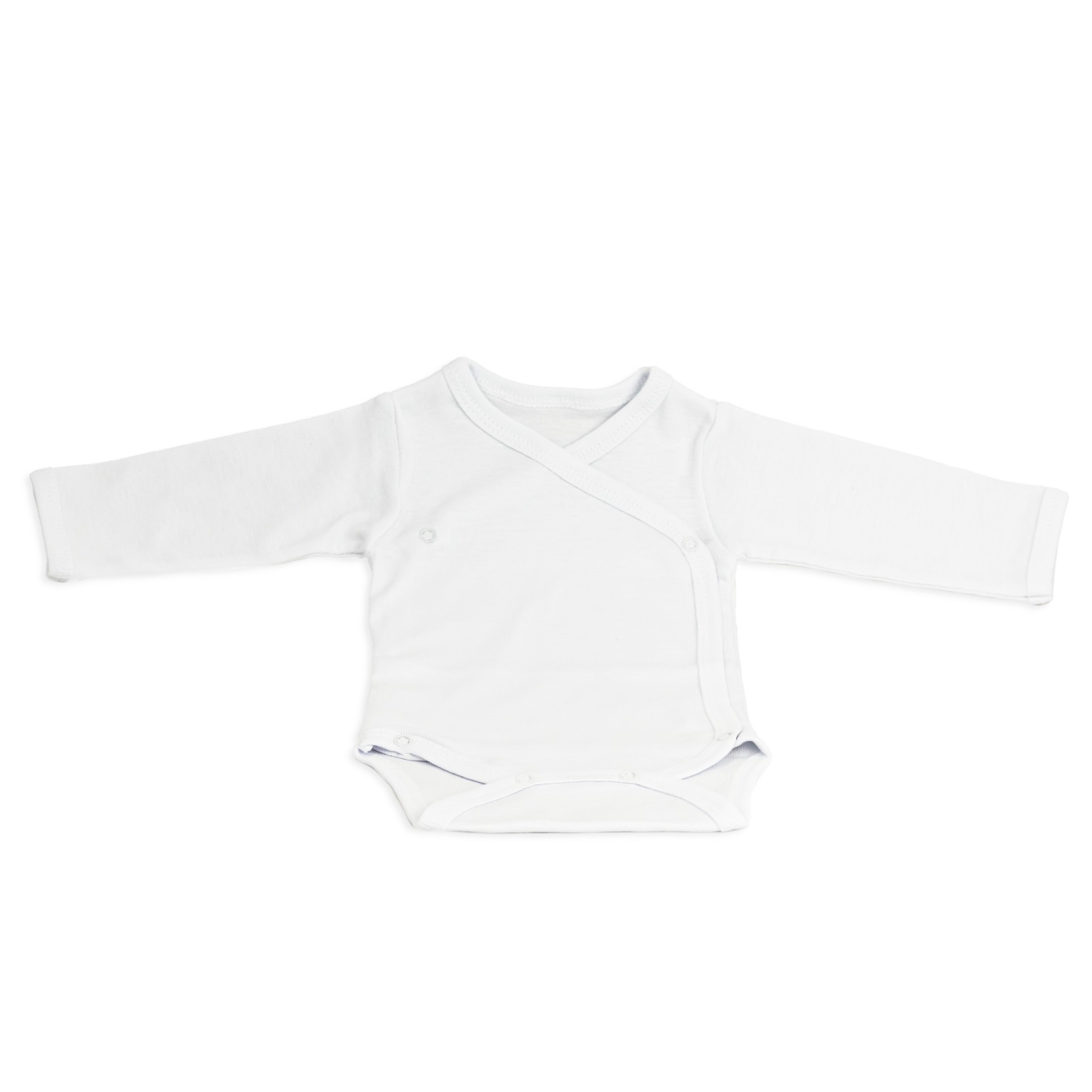 Body din bumbac cu maneca lunga Rib, 0-3 luni, Alb, Baltic Bebe