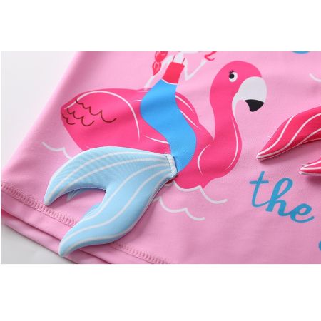 Costum de baie pentru fete, masura 3XL/120-130 cm, Roz, Baltic bebe 519562
