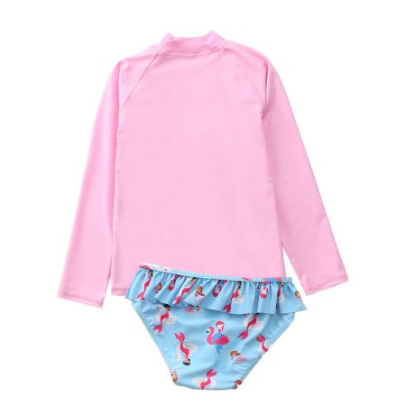Costum de baie pentru fete, masura 3XL/120-130 cm, Roz, Baltic bebe 519561