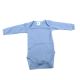 Body din bumbac cu maneca lunga Rib, 12-18 luni, Bleu, Baltic Bebe 518414