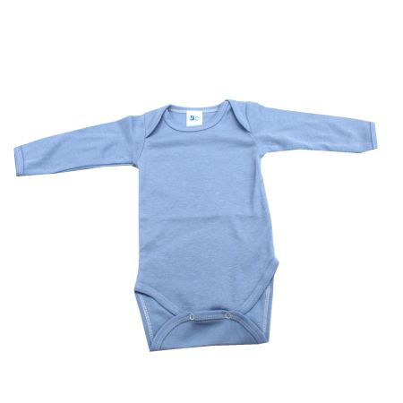 Body din bumbac cu maneca lunga Rib, 3-6 luni, Bleu