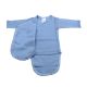 Body din bumbac cu maneca lunga Rib, 0-3 luni, Bleu, Baltic Bebe 518410