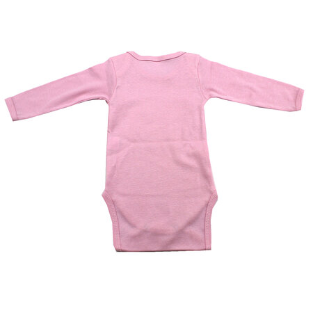 Body din bumbac cu maneca lunga Rib, 18-24 luni, Roz, Baltic Bebe 518432