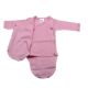 Body din bumbac cu maneca lunga Rib, 0-3 luni, Roz, Baltic Bebe 518427