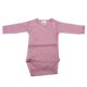 Body din bumbac cu maneca lunga Rib, 0-3 luni, Roz, Baltic Bebe 518426