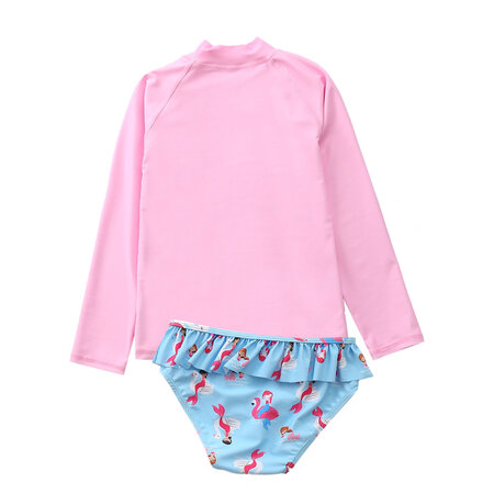 Costum de baie pentru fete, masura M/80-90 cm, Roz, Baltic bebe 518471