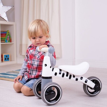 Tricicleta fara pedale Zebra, Alba, 1-2 ani, Didicar 518452