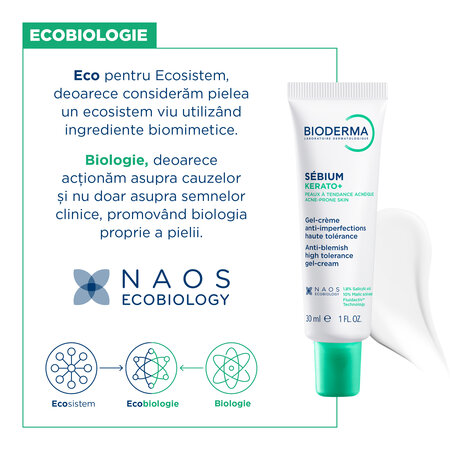 Gel crema anti-imperfectiuni Sebium Kerato+, 30 ml, Bioderma 794287
