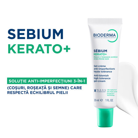 Gel crema anti-imperfectiuni Sebium Kerato+, 30 ml, Bioderma 794286