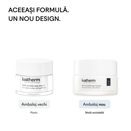 Crema antirid si anti cearcan pentru piele sensibila din jurul ochiilor, 15 ml, Ivatherm 825656