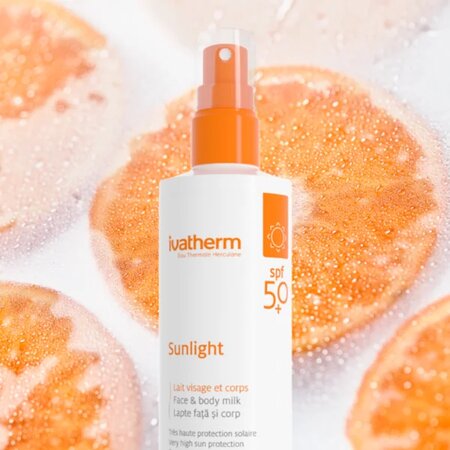 Lapte protectie solara pentru fata si corp SPF 50+ Sunlight, 200 ml, Ivatherm 605611