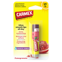 Balsam reparator pentru buze uscate si crapate cu aroma de rodie si SPF 15, 4.25 g, Carmex