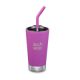 Pahar termo cu capac si pai, 473 ml, Berry Bright, Klean Kanteen 519029