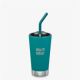 Pahar termo cu capac si pai, 473 ml, Emerald Bay, Klean Kanteen 519031