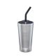 Pahar termo cu capac si pai, 473 ml, Brushed Stainless, Klean Kanteen 519041