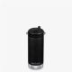 Termos din otel inoxidabil cu capac twist si pai TKWide, 355 ml, Black, Klean Kanteen 519048