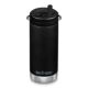 Termos din otel inoxidabil cu capac twist si pai TKWide, 355 ml, Black, Klean Kanteen 519060