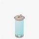 Termos din otel inoxidabil cu capac twist si pai TKWide, 355 ml, Blue Tint, Klean Kanteen 519055