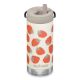 Termos din otel inoxidabil cu capac twist si pai TKWide, 355 ml, Strawberries, Klean Kanteen 519057