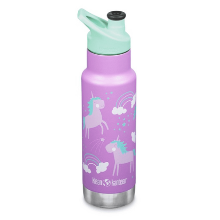 Termos ingust cu capac Sport ML Kid Classic, 355 ml, Unicorns, Klean Kanteen