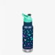 Termos ingust cu capac Sport ML Kid Classic, 355 ml, Navy Hearts, Klean Kanteen 519077