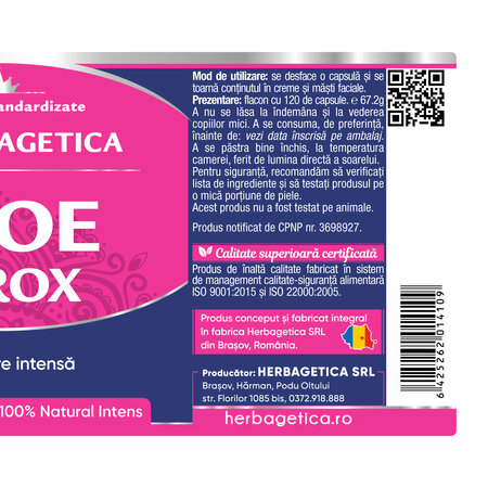 Aloe Ferox, 120 capsule, Herbagetica 749317