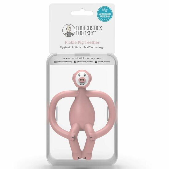 Jucarie pentru dentitie, Porcusor Roz, Matchstick Monkey 493630