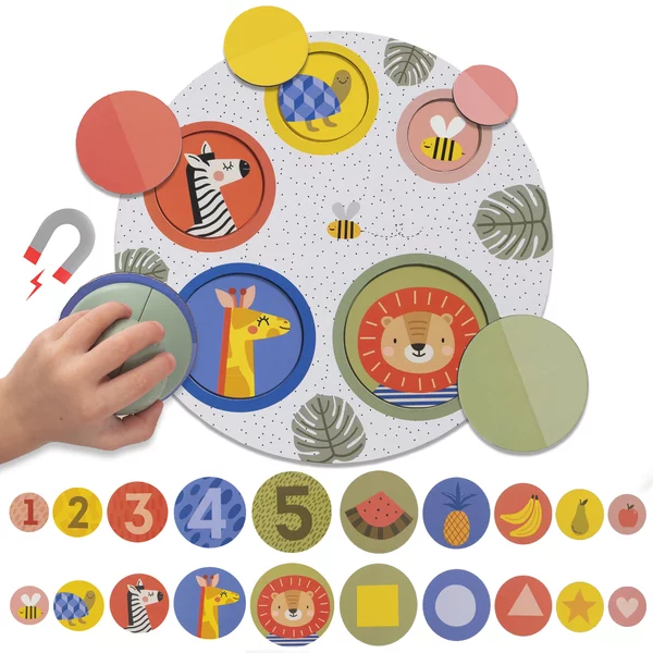 Joc magnetic Puzzle Peek-A-Boo, +18 luni, Taf Toys