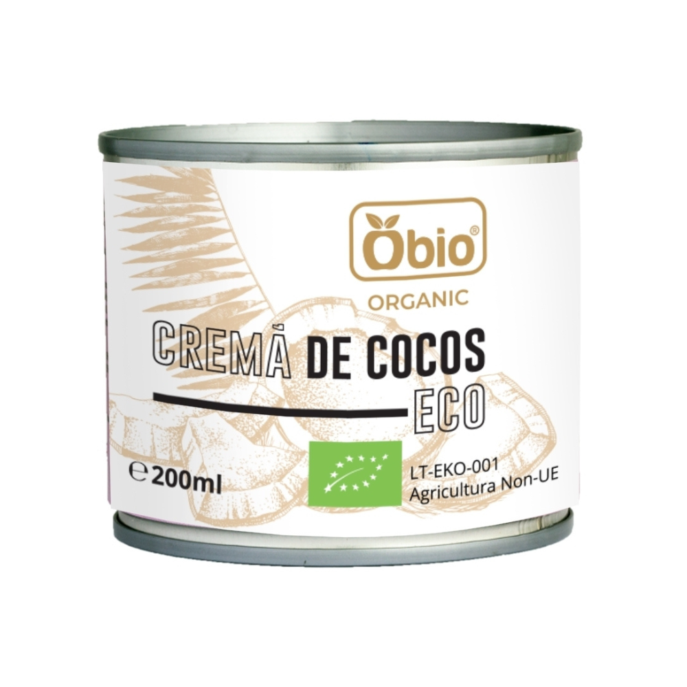 Crema de cocos bio fara gluten, 200 ml, Obio