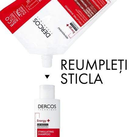 Rezerva Sampon cu actiune energizanta Dercos Energy+, 500 ml, Vichy 520658