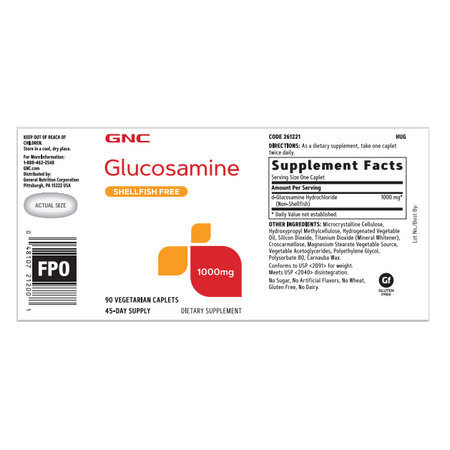 Glucozamina 1000 mg, 90 capsule, GNC 520686
