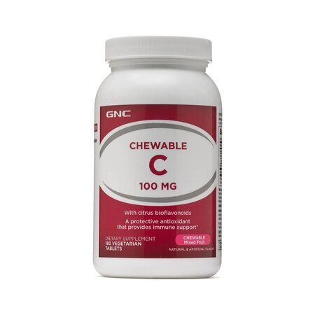 Vitamina C masticabila Chewable C, 100 mg, 180 tablete, Gnc