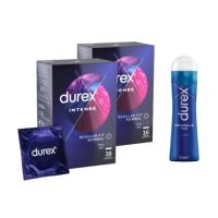 Pachet Prezervative Intense Orgasmic si Lubrifiant Originals, 2x16 bucati + 50 ml, Durex