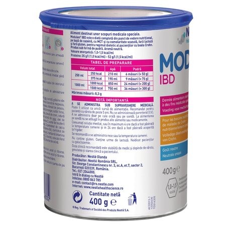 Formula de lapte praf Modulen IBD, + 5 ani, 400 g, Nestle 535320