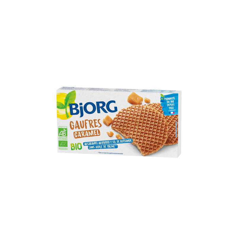 Gaufre Bio cu caramel, 175 g, Bjorg