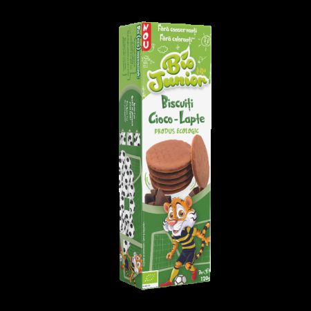 Biscuiti Bio cu ciocolata si lapte, +3 ani, 120 g, Bio Junior 521240