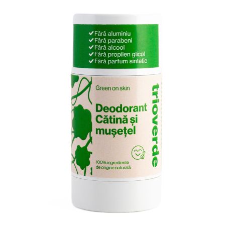 Deodorant Roll On Natural, Musetel si Catina, 60 g, Trio Verde