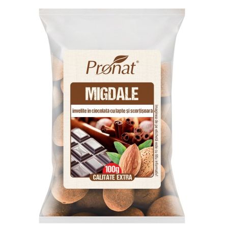 Migdale invelite in ciocolata cu lapte si scortisoara