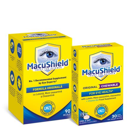 Pachet MacuShield 90 capsule + MacuShield Chewable 30 capsule