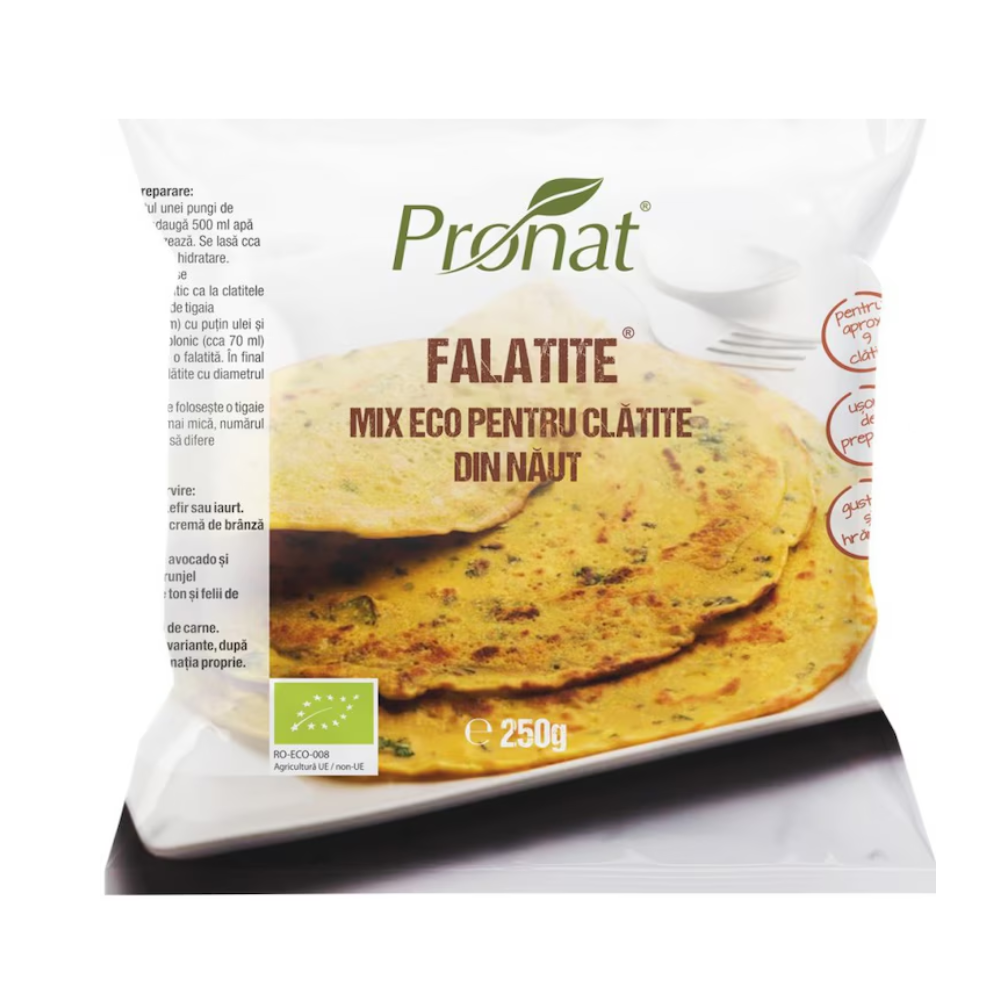 Falatite Mix Bio din faina de naut cu condimente pentru clatite, 250 gr, Pronat