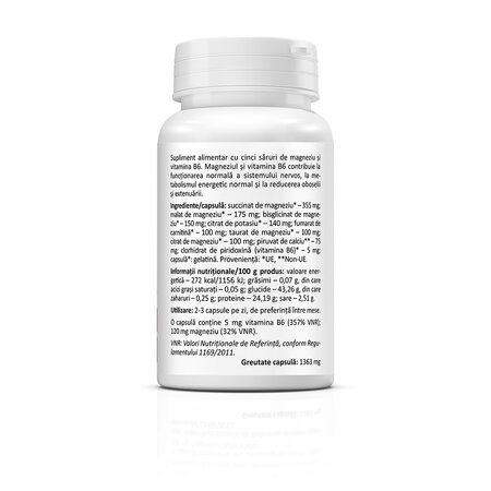 Pentamag 5 saruri de magneziu +B6, 30 capsule, Zenyth 772185