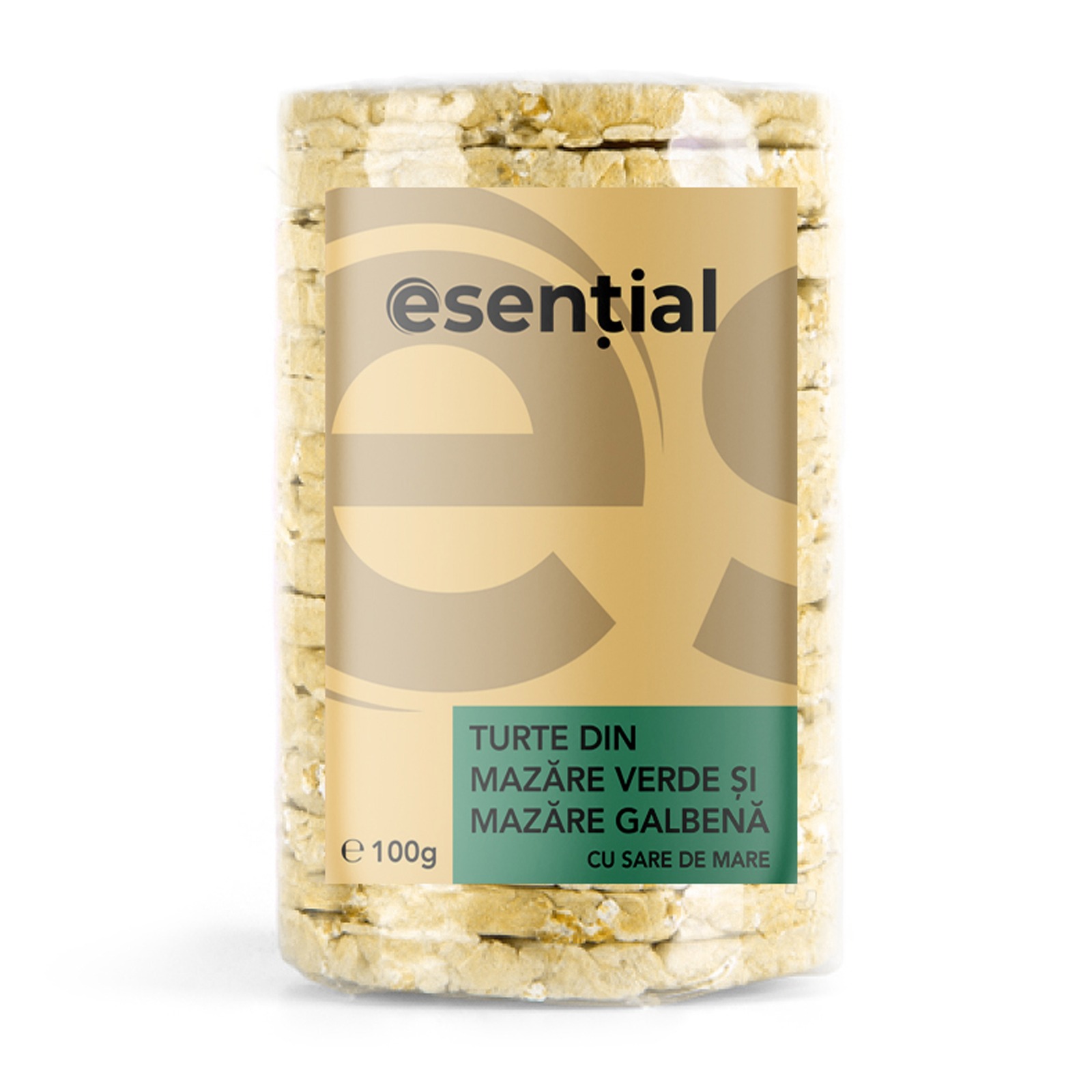 Turte din mazare galbena si mazare verde cu sare de mare, 100 gr, Pronat